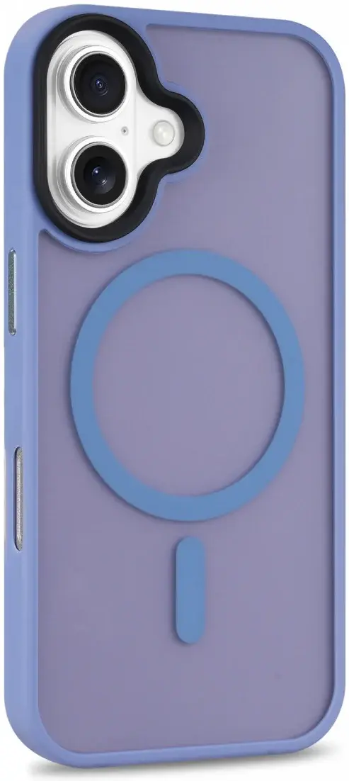 Apple iPhone 16 Hoesje met MagSafe Back Cover Matte Blauw afbeelding 10