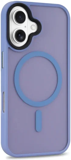 Apple iPhone 16 Hoesje met MagSafe Back Cover Matte Blauw afbeelding 10