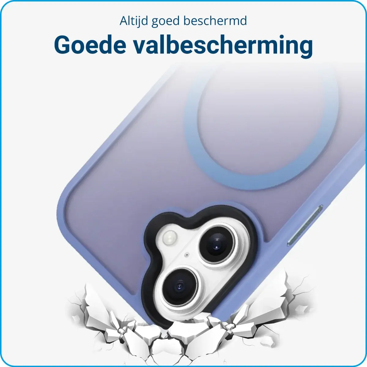 Apple iPhone 16 Hoesje met MagSafe Back Cover Matte Blauw afbeelding 8