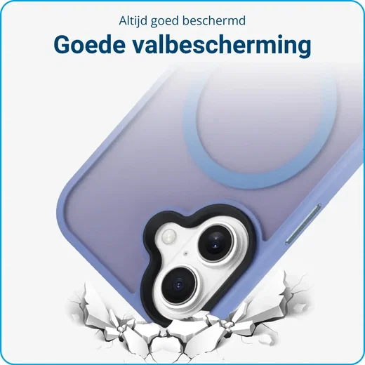 Apple iPhone 16 Hoesje met MagSafe Back Cover Matte Blauw afbeelding 8