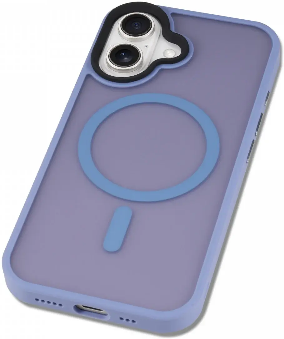 Apple iPhone 16 Hoesje met MagSafe Back Cover Matte Blauw afbeelding 12