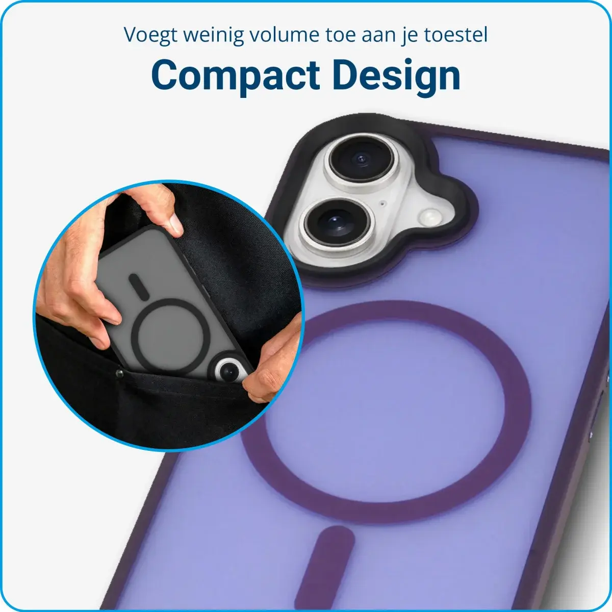Apple iPhone 16 Plus Hoesje met MagSafe Back Cover Matte Paars afbeelding 7