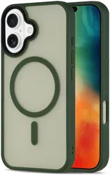 Apple iPhone 16 Plus Hoesje met MagSafe Back Cover Matte Groen afbeelding