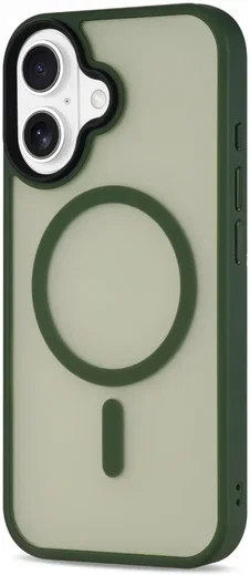 Apple iPhone 16 Plus Hoesje met MagSafe Back Cover Matte Groen afbeelding 10