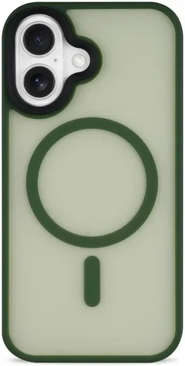 Apple iPhone 16 Plus Hoesje met MagSafe Back Cover Matte Groen afbeelding 13