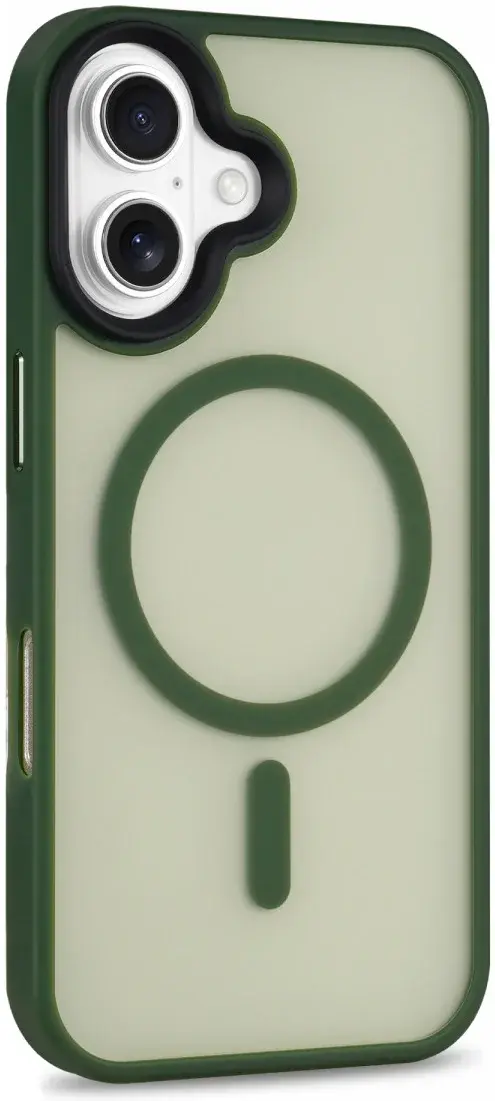 Apple iPhone 16 Plus Hoesje met MagSafe Back Cover Matte Groen afbeelding 14