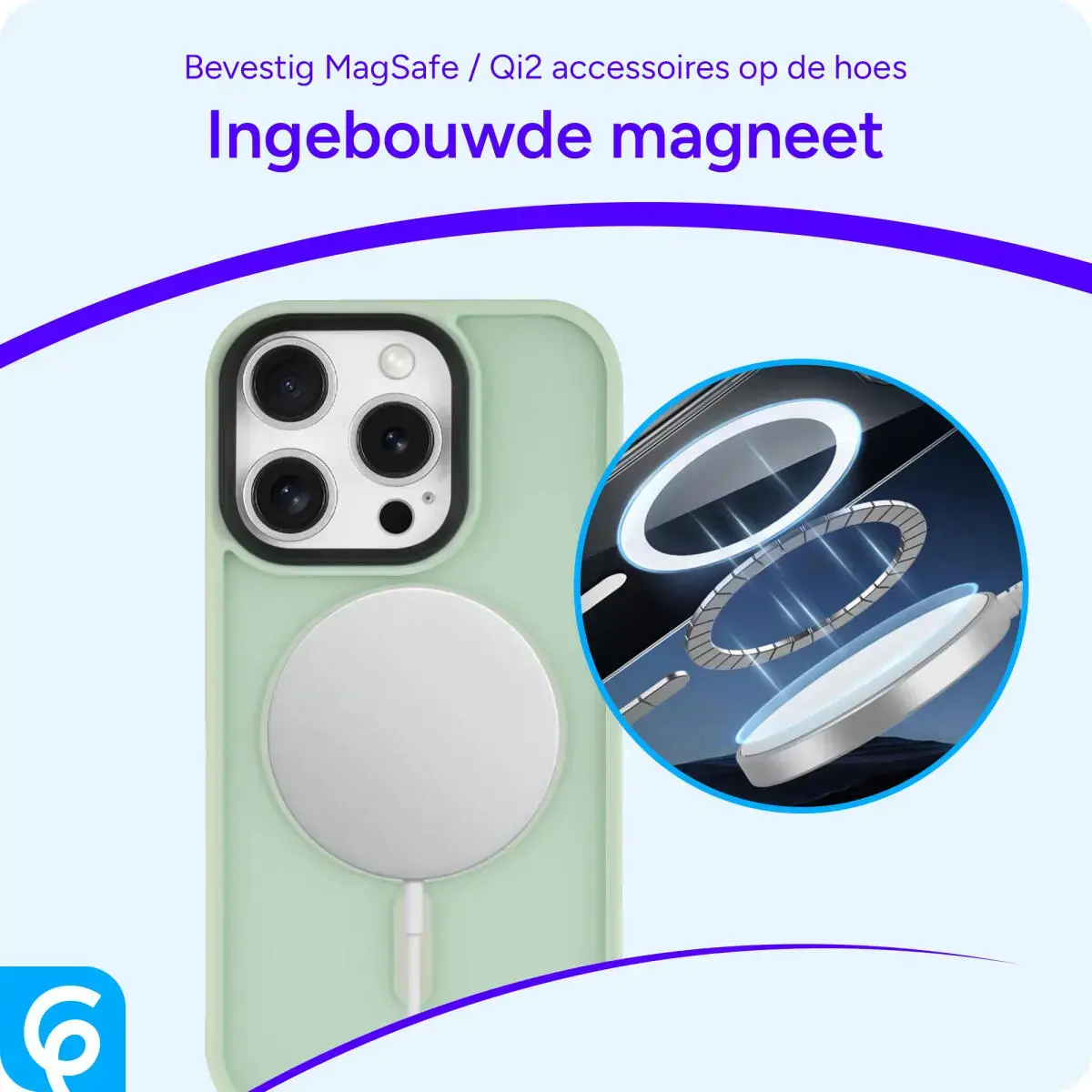 Apple iPhone 16 Pro Hoesje met MagSafe Back Cover Matte Groen afbeelding 7