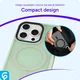 Apple iPhone 16 Pro Hoesje met MagSafe Back Cover Matte Groen afbeelding 8