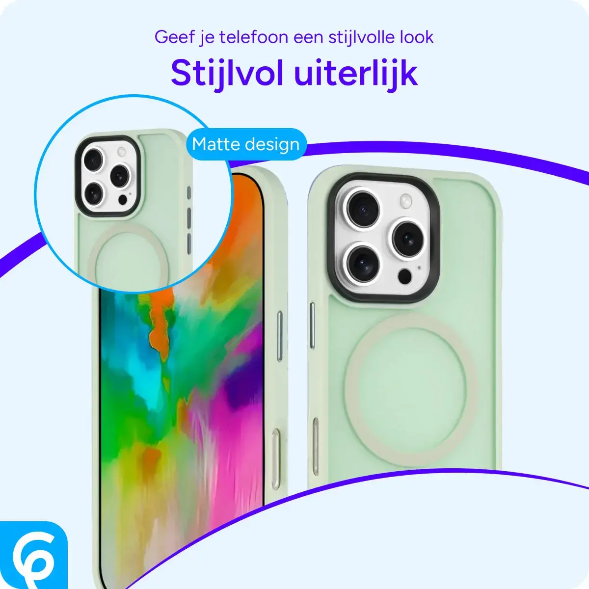 Apple iPhone 16 Pro Hoesje met MagSafe Back Cover Matte Groen afbeelding 10