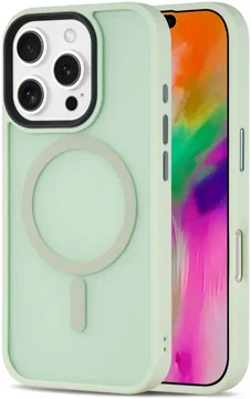 Apple iPhone 16 Pro Hoesje met MagSafe Back Cover Matte Groen