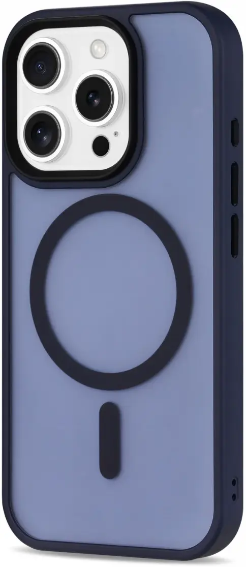 Apple iPhone 16 Pro Hoesje met MagSafe Back Cover Matte Blauw afbeelding 11