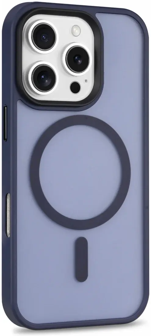 Apple iPhone 16 Pro Hoesje met MagSafe Back Cover Matte Blauw afbeelding 15