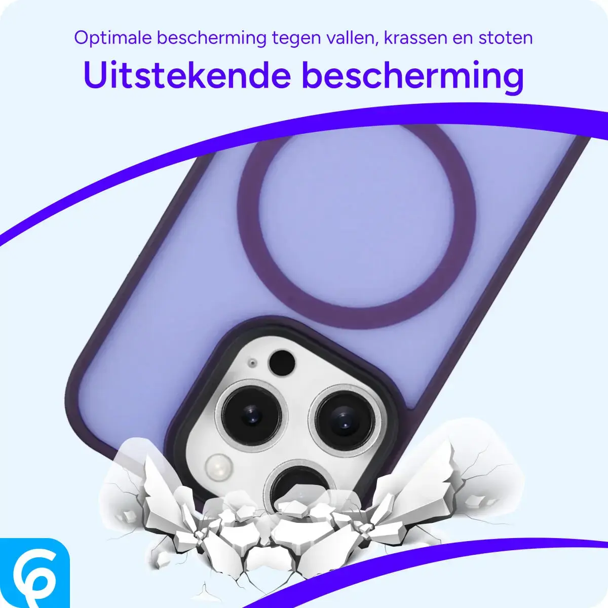 Apple iPhone 16 Pro Hoesje met MagSafe Back Cover Matte Paars afbeelding 2