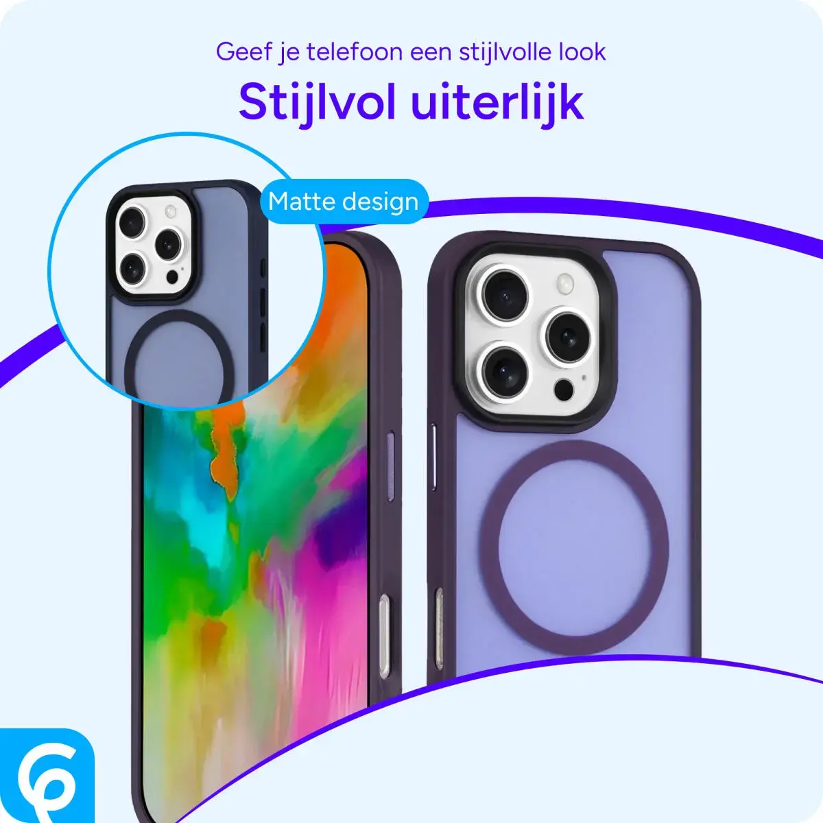 Apple iPhone 16 Pro Hoesje met MagSafe Back Cover Matte Paars afbeelding 10