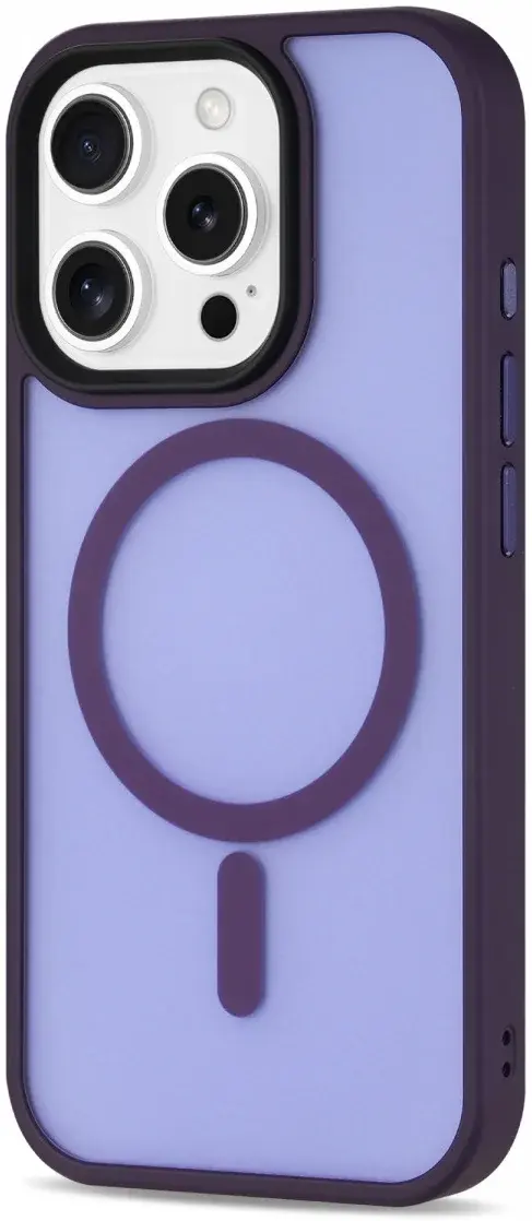 Apple iPhone 16 Pro Hoesje met MagSafe Back Cover Matte Paars afbeelding 11