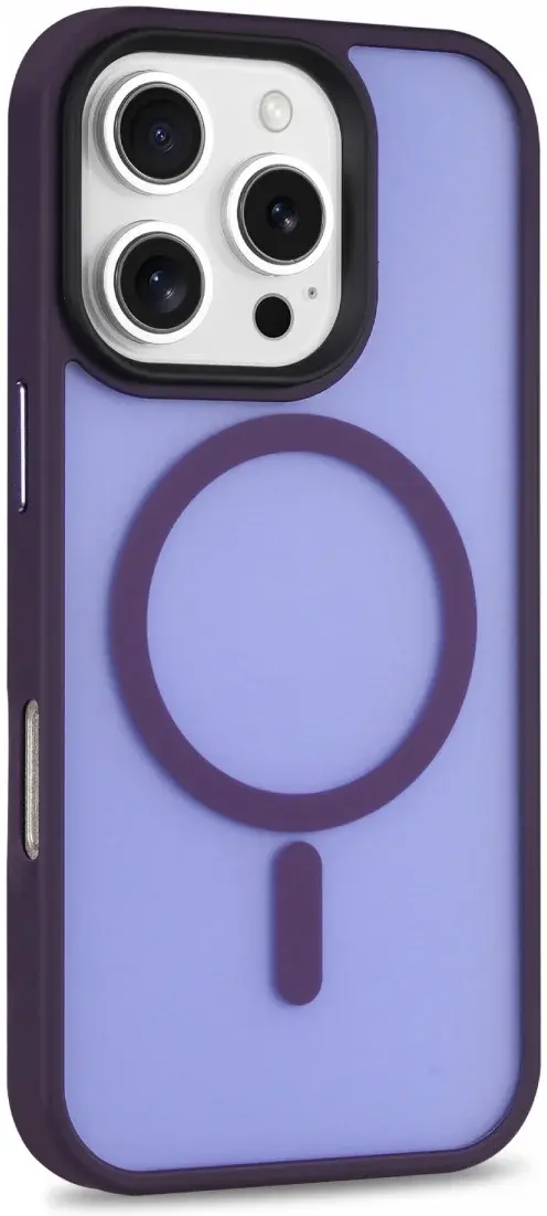Apple iPhone 16 Pro Hoesje met MagSafe Back Cover Matte Paars afbeelding 15