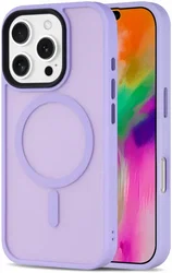 Apple iPhone 16 Pro Hoesje met MagSafe Back Cover Matte Lila afbeelding
