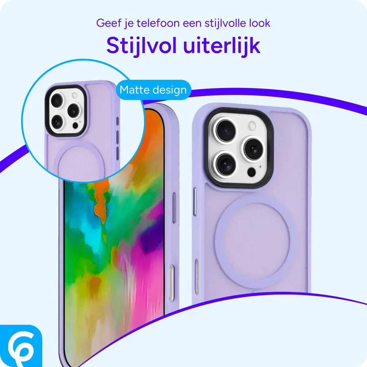 Apple iPhone 16 Pro Hoesje met MagSafe Back Cover Matte Lila afbeelding 10