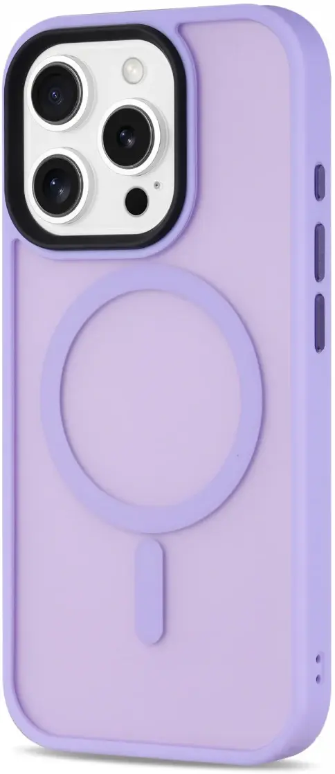 Apple iPhone 16 Pro Hoesje met MagSafe Back Cover Matte Lila afbeelding 11