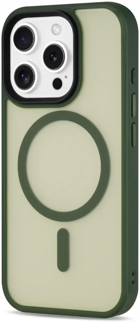 Apple iPhone 16 Pro Hoesje met MagSafe Back Cover Matte Donker Groen afbeelding 11