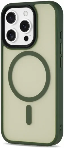 Apple iPhone 16 Pro Hoesje met MagSafe Back Cover Matte Donker Groen afbeelding 11