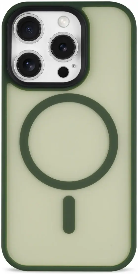 Apple iPhone 16 Pro Hoesje met MagSafe Back Cover Matte Donker Groen afbeelding 14