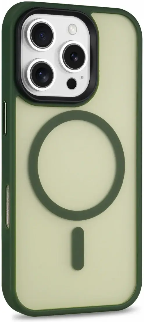Apple iPhone 16 Pro Hoesje met MagSafe Back Cover Matte Donker Groen afbeelding 15