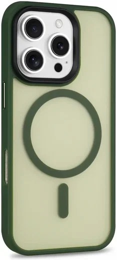 Apple iPhone 16 Pro Hoesje met MagSafe Back Cover Matte Donker Groen afbeelding 15