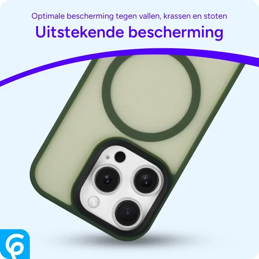 Apple iPhone 16 Pro Hoesje met MagSafe Back Cover Matte Donker Groen afbeelding 2