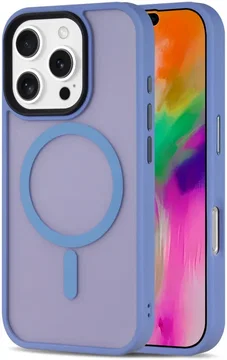 Apple iPhone 16 Pro Hoesje met MagSafe Back Cover Matte Lichtblauw