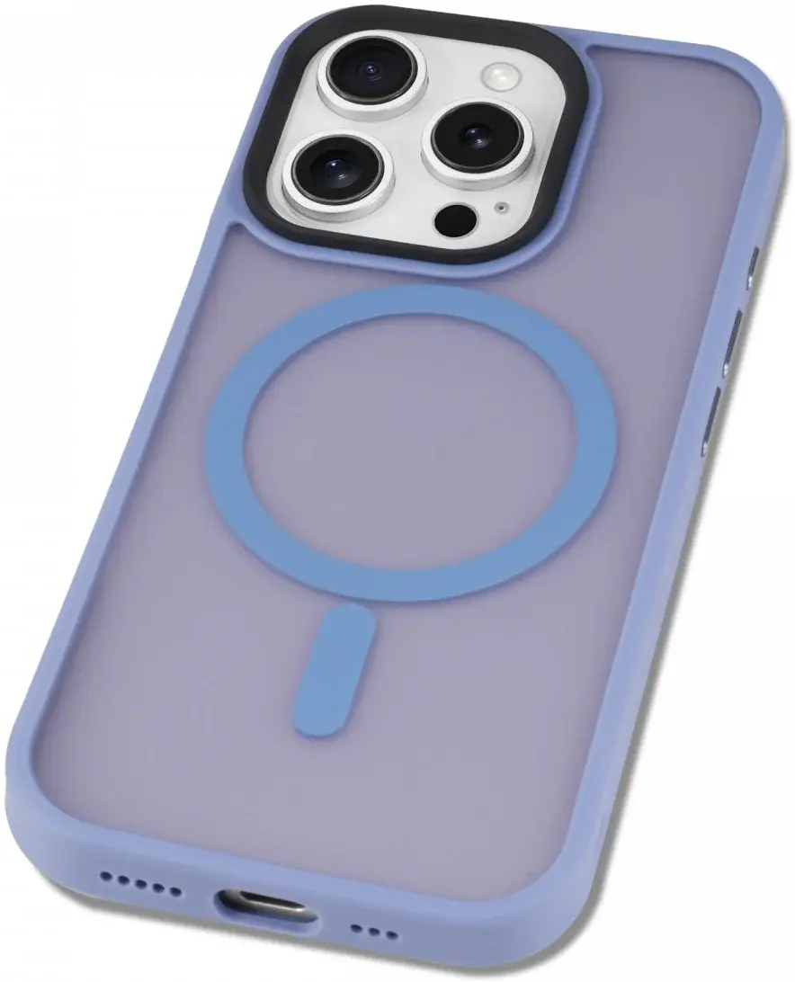 Apple iPhone 16 Pro Hoesje met MagSafe Back Cover Matte Lichtblauw afbeelding 13