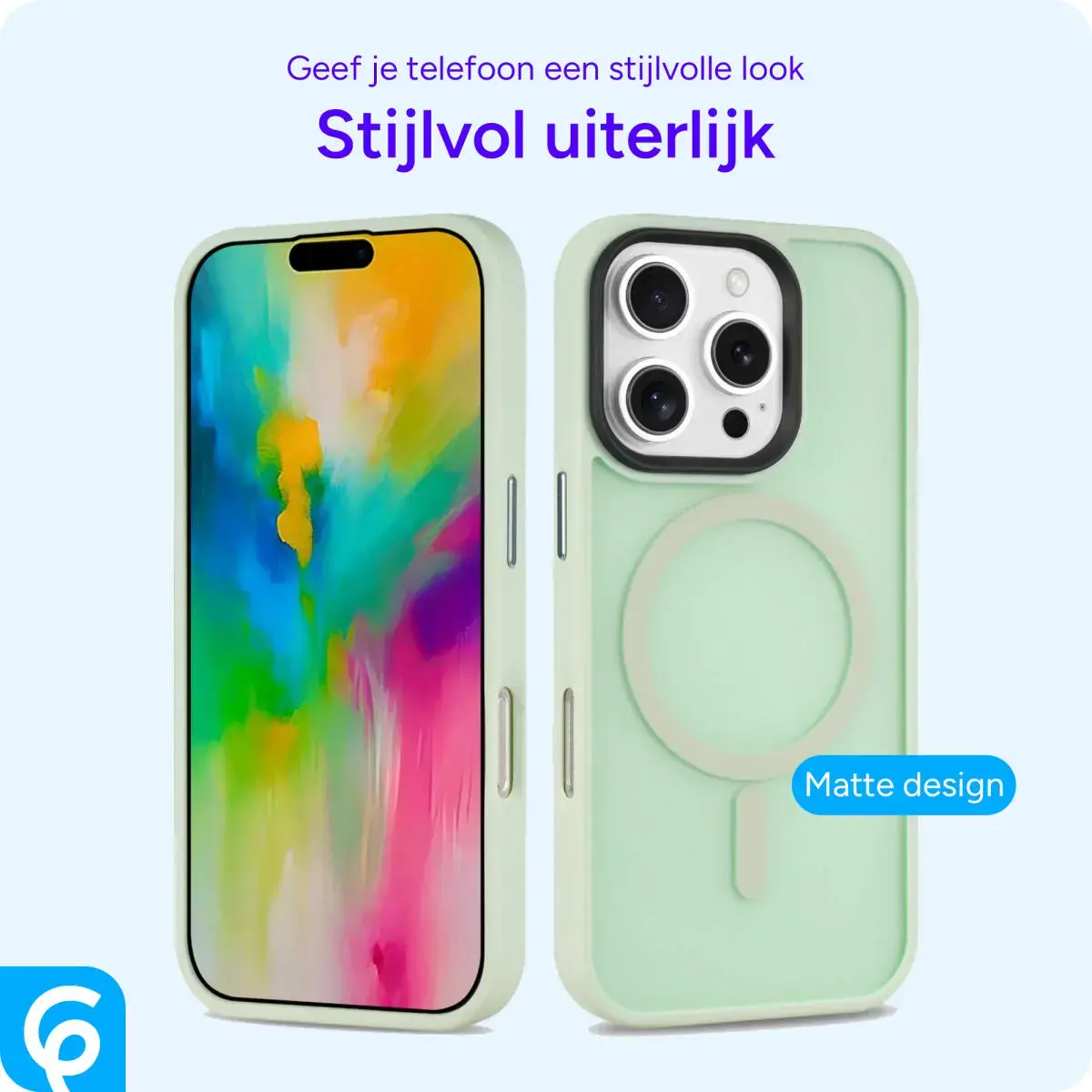Apple iPhone 16 Pro Max Hoesje met MagSafe Back Cover Matte Groen afbeelding 7