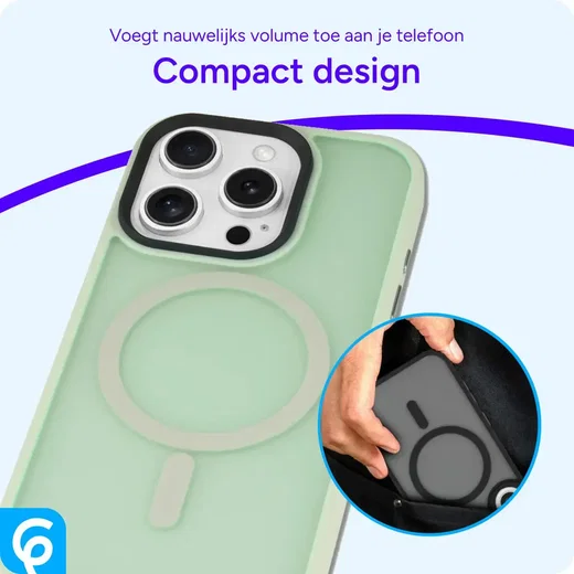 Apple iPhone 16 Pro Max Hoesje met MagSafe Back Cover Matte Groen afbeelding 8