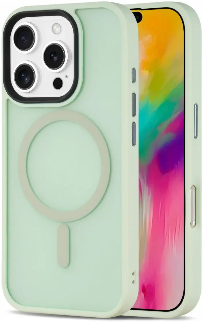 Apple iPhone 16 Pro Max Hoesje met MagSafe Back Cover Matte Groen afbeelding 1