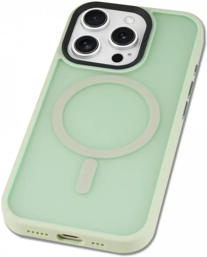 Apple iPhone 16 Pro Max Hoesje met MagSafe Back Cover Matte Groen afbeelding 13