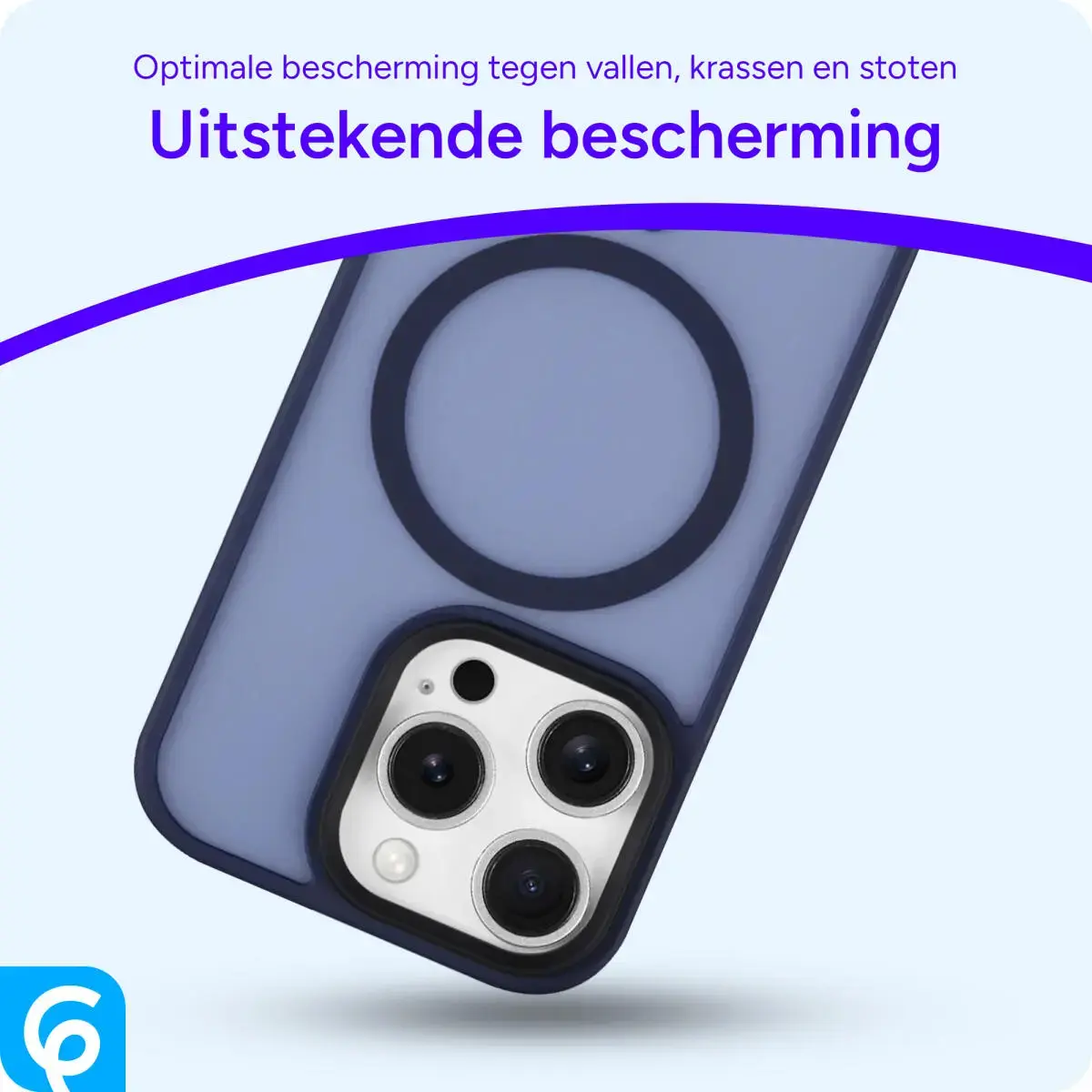Apple iPhone 16 Pro Max Hoesje met MagSafe Back Cover Matte Blauw afbeelding 7