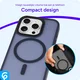 Apple iPhone 16 Pro Max Hoesje met MagSafe Back Cover Matte Blauw afbeelding 10