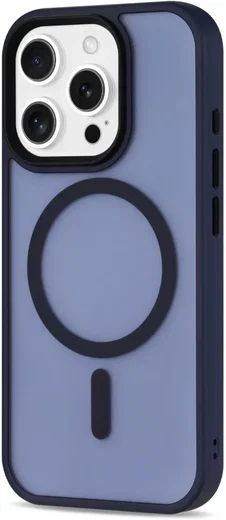 Apple iPhone 16 Pro Max Hoesje met MagSafe Back Cover Matte Blauw afbeelding 15