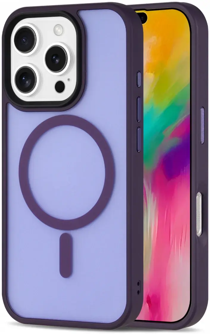 Apple iPhone 16 Pro Max Hoesje met MagSafe Back Cover Matte Paars afbeelding 1