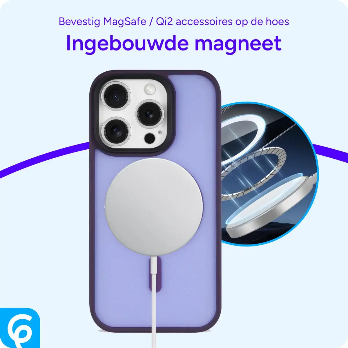Apple iPhone 16 Pro Max Hoesje met MagSafe Back Cover Matte Paars afbeelding 10