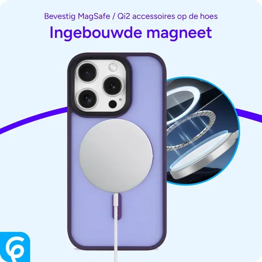 Apple iPhone 16 Pro Max Hoesje met MagSafe Back Cover Matte Paars afbeelding 10