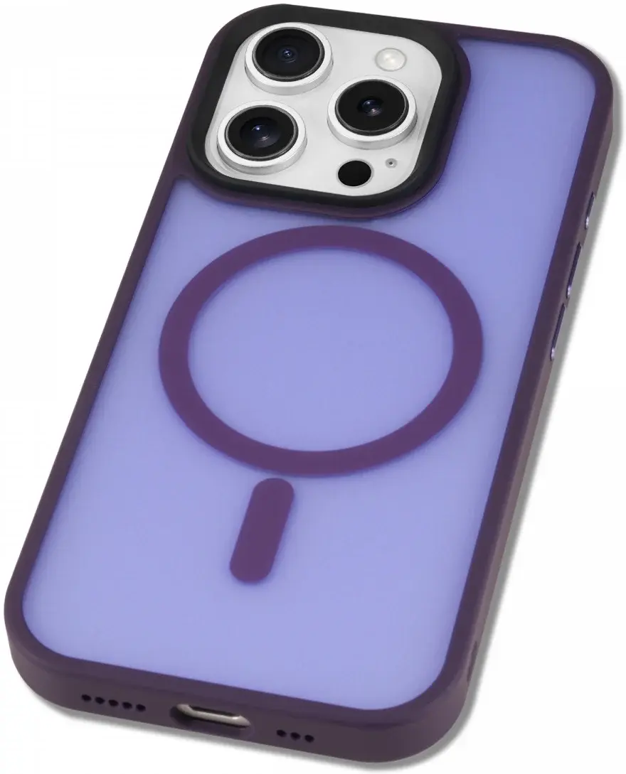 Apple iPhone 16 Pro Max Hoesje met MagSafe Back Cover Matte Paars afbeelding 12
