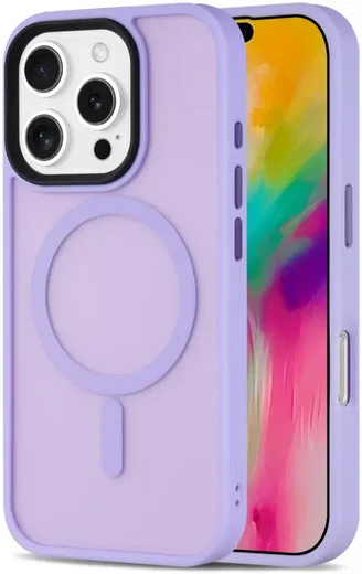Apple iPhone 16 Pro Max Hoesje met MagSafe Back Cover Matte Lila afbeelding 1
