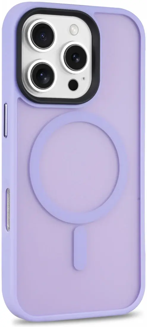 Apple iPhone 16 Pro Max Hoesje met MagSafe Back Cover Matte Lila afbeelding 14