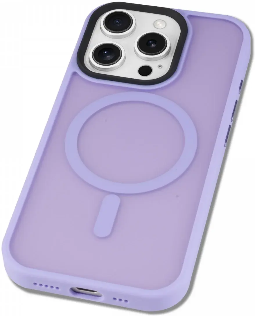 Apple iPhone 16 Pro Max Hoesje met MagSafe Back Cover Matte Lila afbeelding 15