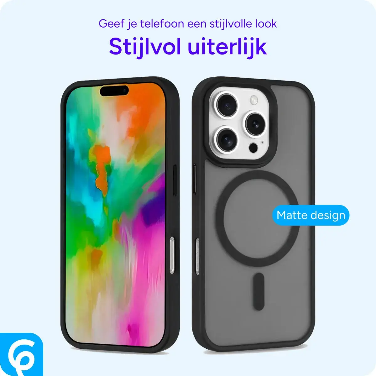 Apple iPhone 16 Pro Max Hoesje met MagSafe Back Cover Matte Zwart afbeelding 9