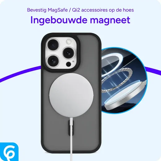 Apple iPhone 16 Pro Max Hoesje met MagSafe Back Cover Matte Zwart afbeelding 13