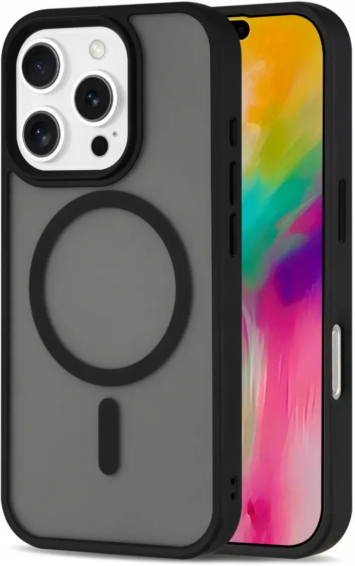 Apple iPhone 16 Pro Max Hoesje met MagSafe Back Cover Matte Zwart afbeelding 8