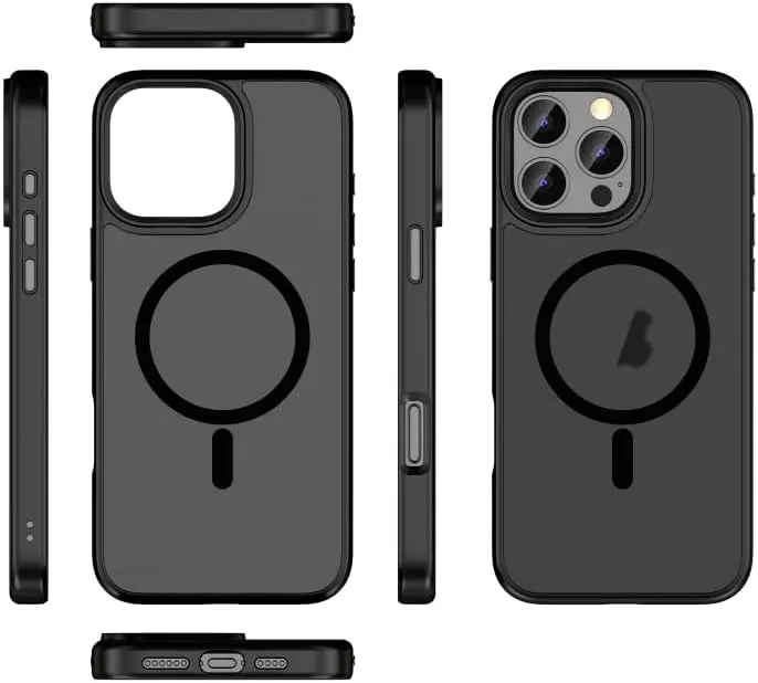 Apple iPhone 16 Pro Max Hoesje met MagSafe Back Cover Matte Zwart afbeelding 5