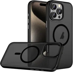 Apple iPhone 16 Pro Max Hoesje met MagSafe Back Cover Matte Zwart afbeelding
